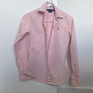 Ralph Lauren classic oxford, pink and white pinstripe